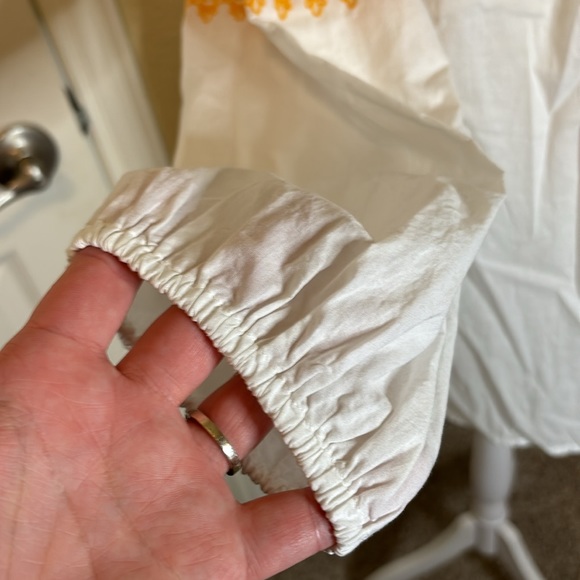 NWT! J. Crew White & Yellow Gold Boho Shirt - Picture 6 of 7